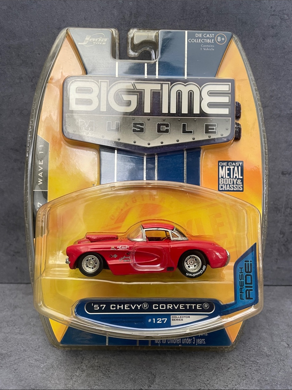 Bigtime Muscle '57 Chevy Corvette Red Die-Cast Car